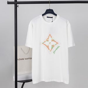 Designer Luxury Louis Vuitton Cotton Short-Sleeved T-Shirt