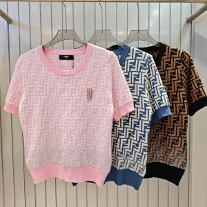 Designer High Quality Fendi Jacquard Short-Sleeved Shirt