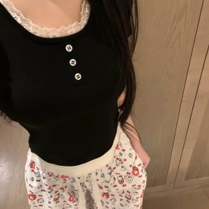 1:1 Designer Chanel Lace Short Sleeves