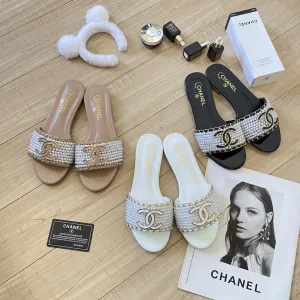 Reps Designer Chanel Pearl Slippers Summer Early