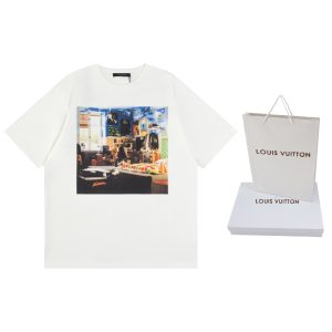 Designer Aaa Louis Vuitton Cotton Short-Sleeved T-Shirt