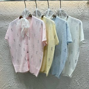 High Quality Saint Laurent Stone Short-Sleeved Shirt
