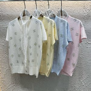Designer Luxury Chanel Silk Short-Sleeved Shirt