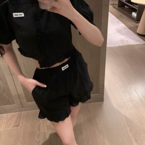 1:1 Miu Miu Cotton Short-Sleeved Shirts