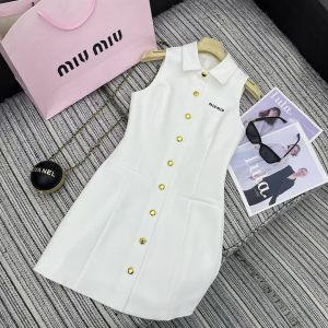 High Quality 1:1 Miu Miu Gold Sleeveless