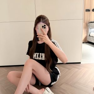 Designer Celine Lace Short-Sleeved Shirts