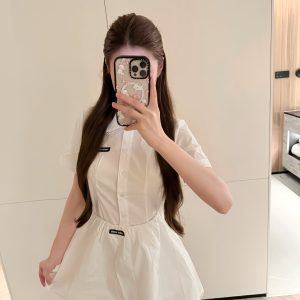 Designer High Quality Miu Miu Lace Short-Sleeved Shirts