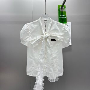 1:1 Miu Miu Lace Short-Sleeved Shirt