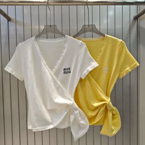 Aaa High Quality Miu Miu Lace Short Sleeves