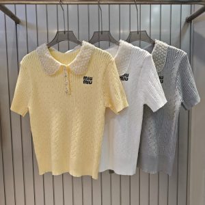 Luxury Designer Miu Miu Short Sleeves
