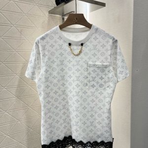 Aaa 1:1 Louis Vuitton Lace Short-Sleeved T-Shirt