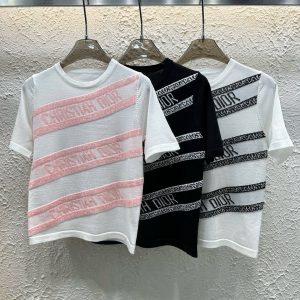 High Quality Luxury Dior Jacquard Short Sleeves