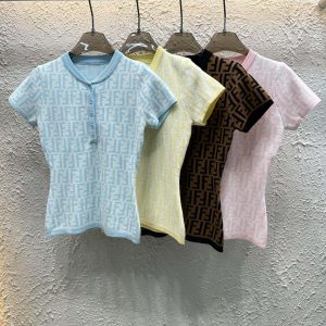 High Quality Fendi Jacquard Short Sleeves