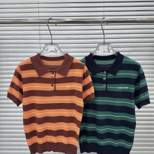 Designer Aaa Miu Miu Jacquard Short Sleeves
