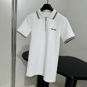 Designer 1:1 Miu Miu Cotton Short-Sleeved Shirts