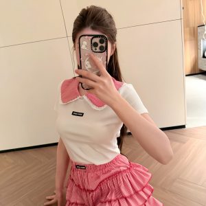 Aaa Miu Miu Plaid Short-Sleeved Shirt