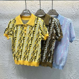 Luxury Aaa Fendi Jacquard Short Sleeves