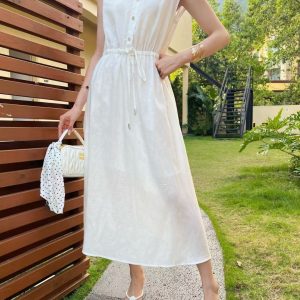 High Quality Luxury Miu Miu Lace Dress With Lace Trim