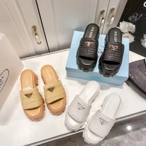 Luxury AAA Prada Slippers Black