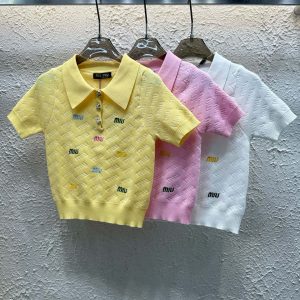 High Quality Luxury Miu Miu Jacquard Short Sleeves
