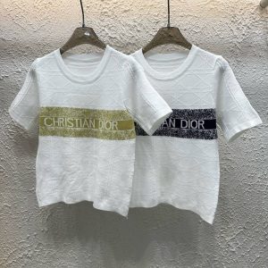 High Quality Luxury Dior Jacquard Short Sleeves