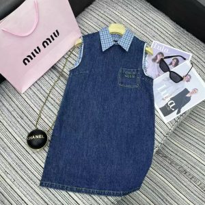Designer Miu Miu Denim Sleeveless