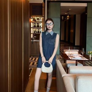 Aaa Miu Miu Denim Sleeveless For Early Spring