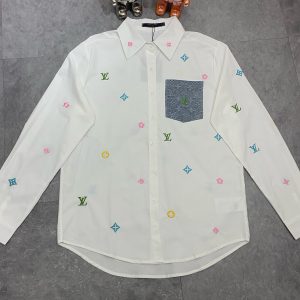 Aaa Designer Louis Vuitton Denim Long-Sleeved Shirt