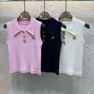Luxury High Quality Celine Gold Vest