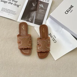 Reps Celine Slippers Genuine Leather Denim Summer Early