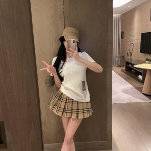 High Quality Burberry Plaid Short-Sleeved Shirts