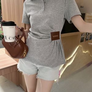 1:1 Loewe Leather Short-Sleeved Polo Shirt