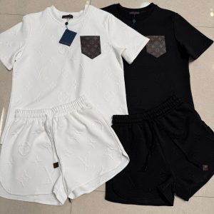 Luxury Louis Vuitton Jacquard Short-Sleeved Shirts