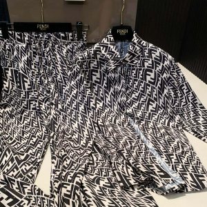 High Quality Luxury Fendi Stone Long-Sleeved Shirts