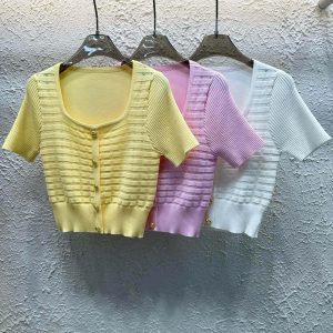 Luxury Celine Gold Short Sleeves