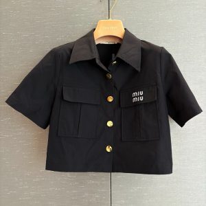 Luxury Designer Miu Miu Gold Shirts