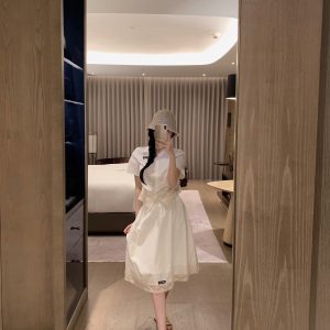 High Quality Aaa Miu Miu Lace Short-Sleeved Shirt