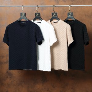 Luxury Designer Louis Vuitton Jacquard Short Sleeves For Summer