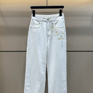 Luxury Dior Leather Jeans For Summer