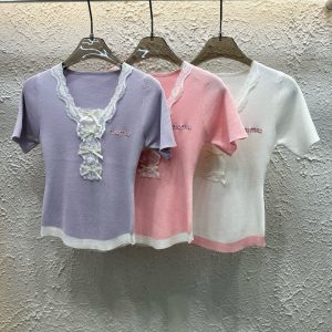 1:1 Miu Miu Lace Short Sleeves
