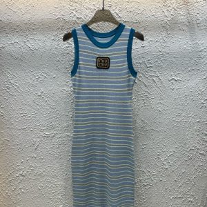 1:1 Aaa Miu Miu Gold Dresses