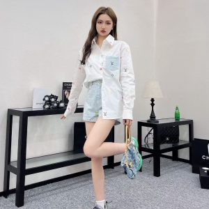 Luxury Louis Vuitton Denim Long-Sleeved Shirt