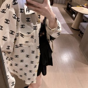 Designer Chanel Gold Long-Sleeved Shirt