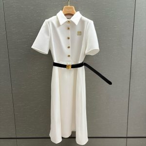 1:1 Miu Miu Gold Short-Sleeved Shirts