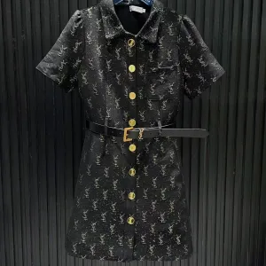 Designer Luxury Saint Laurent Gold Short-Sleeved Shirts