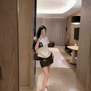 Luxury Aaa Fendi Jacquard Short-Sleeved Shirt