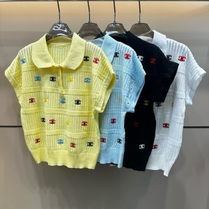 Luxury Celine Gold Short Sleeves