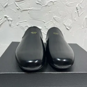 Designer Super Clone Prada Slippers Brown Patent Leather Rubber Spring Autumn