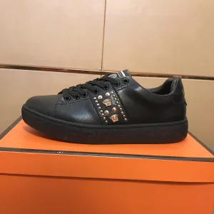 1:1 Versace Cowhide Casual Shoes