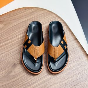 Aaa Designer Hermès Cowhide Slippers